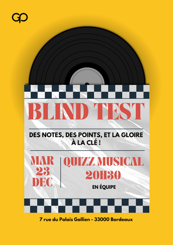 Soirée Blind Test à La Grande Poste bordeaux le mardi 23 septembre à 20h30