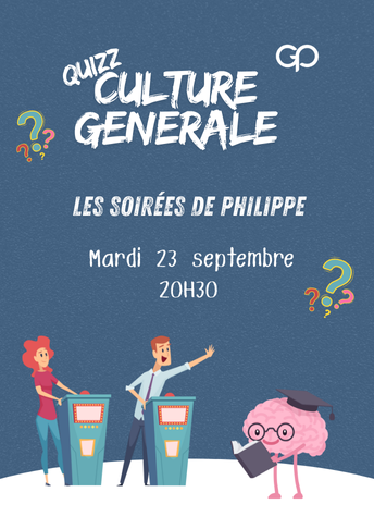 Soirée Culture Générale à La Grande Poste bordeaux le mardi 23 septembre à 20h30
