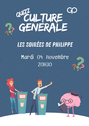 Soirée Culture Générale à La Grande Poste bordeaux le mardi 04 novembre à 20h30