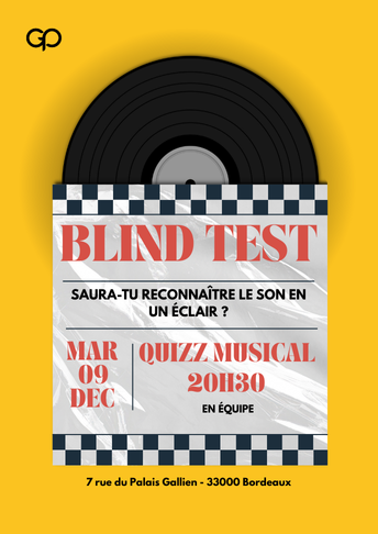 Soirée Blind Test à La Grande Poste bordeaux le mardi 9 décembre à 20h30
