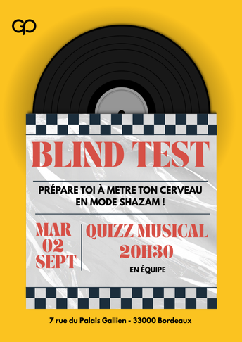 Soirée Blind Test à La Grande Poste bordeaux à 20h30